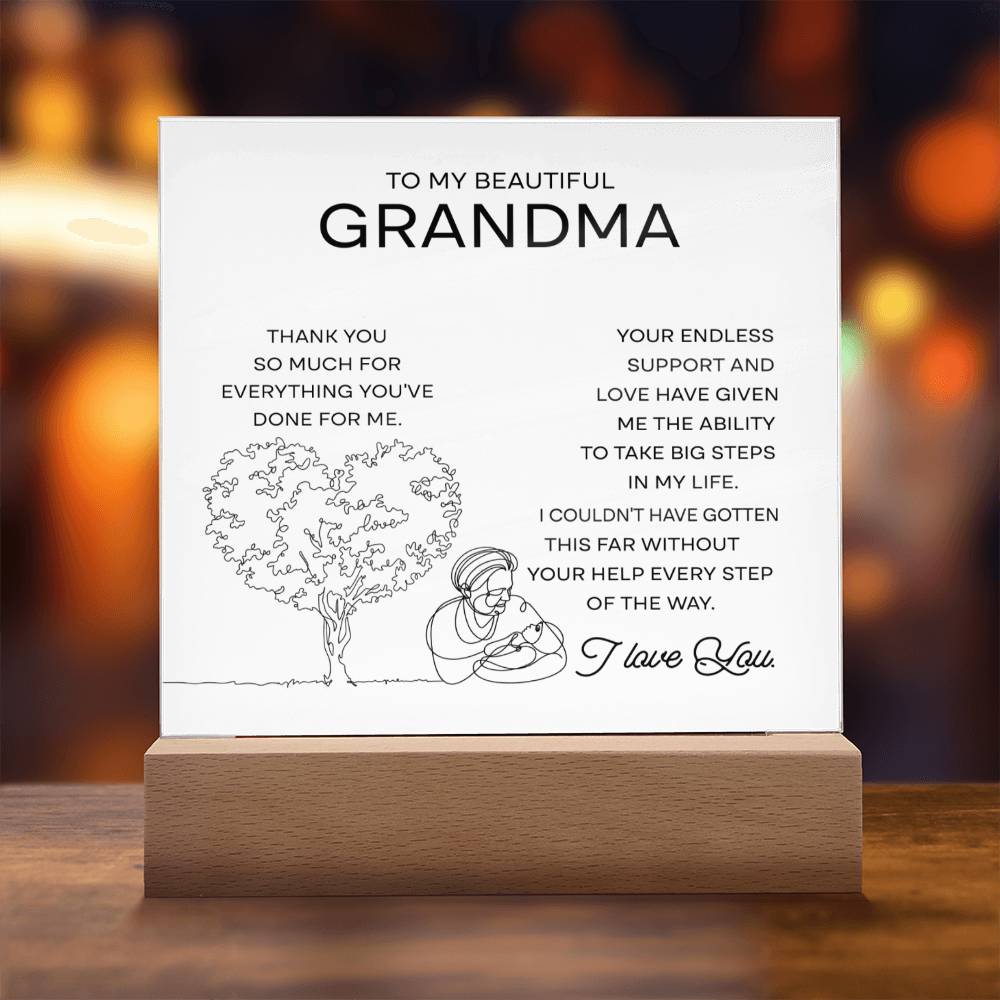 Grandma-Your Endless Support Acrylic Square Plaque