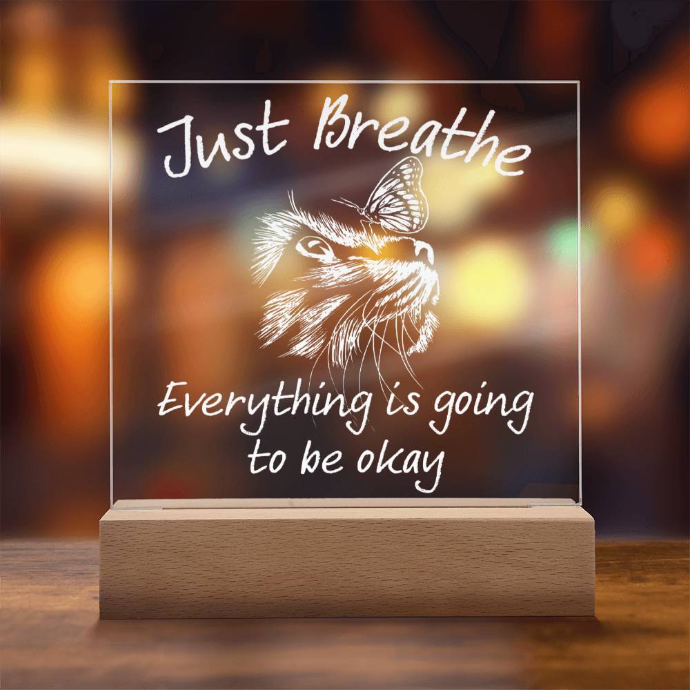 Just Breathe Acrylic Square Plaque