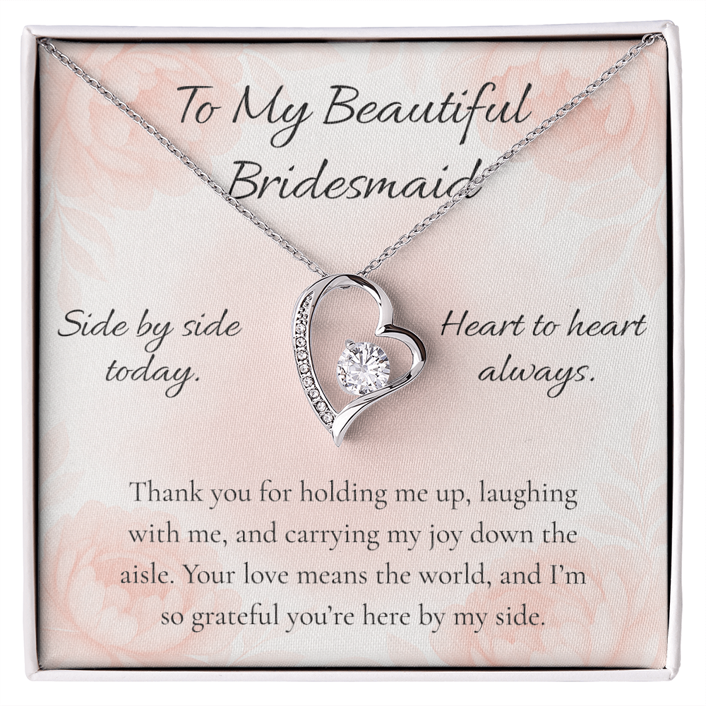 Bridesmaid — Side By Side Today Forever Love Necklace