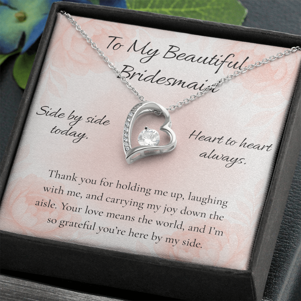 Bridesmaid — Side By Side Today Forever Love Necklace