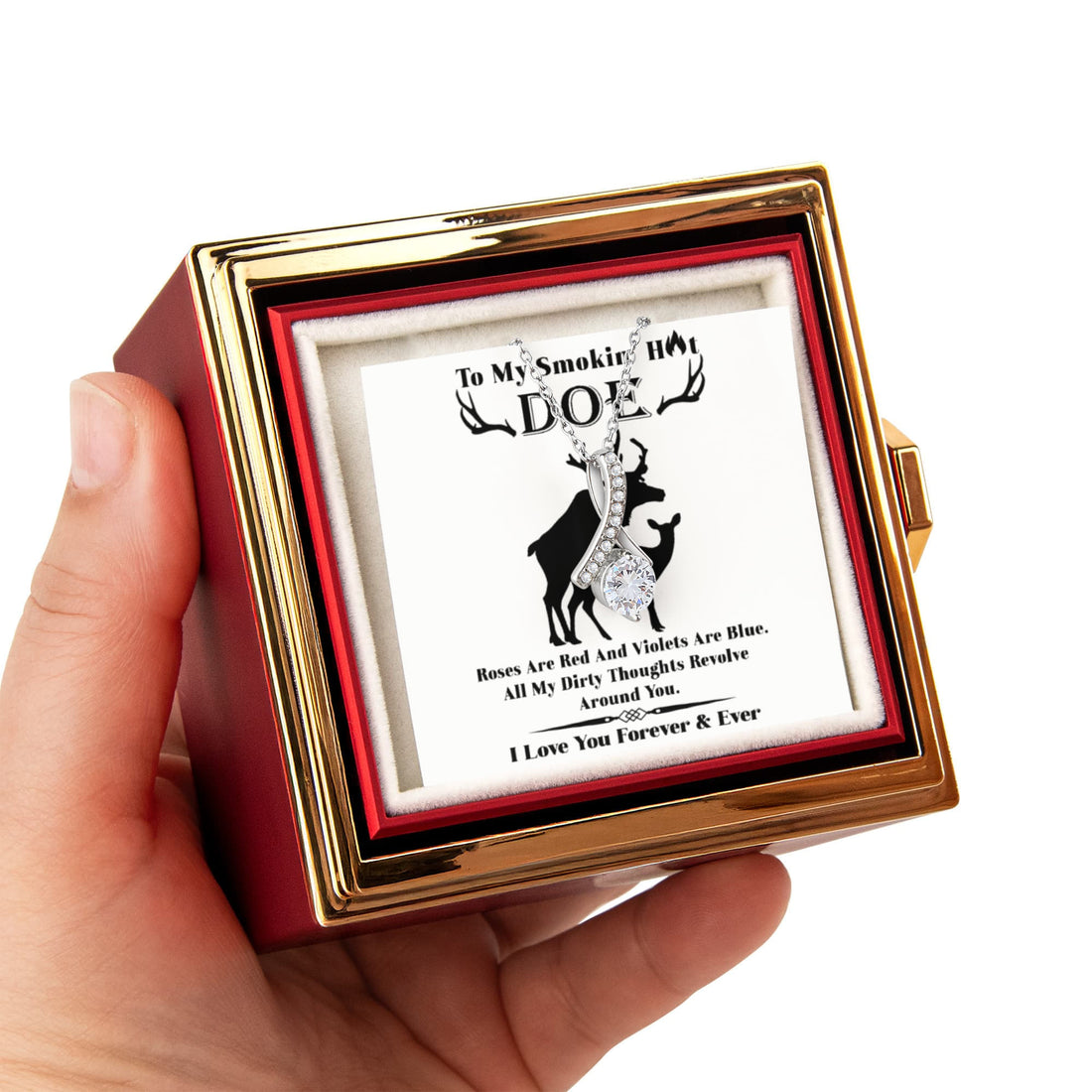 Wife — Smokin' Hot Doe Alluring Beauty with Rotating Rose Gift Box