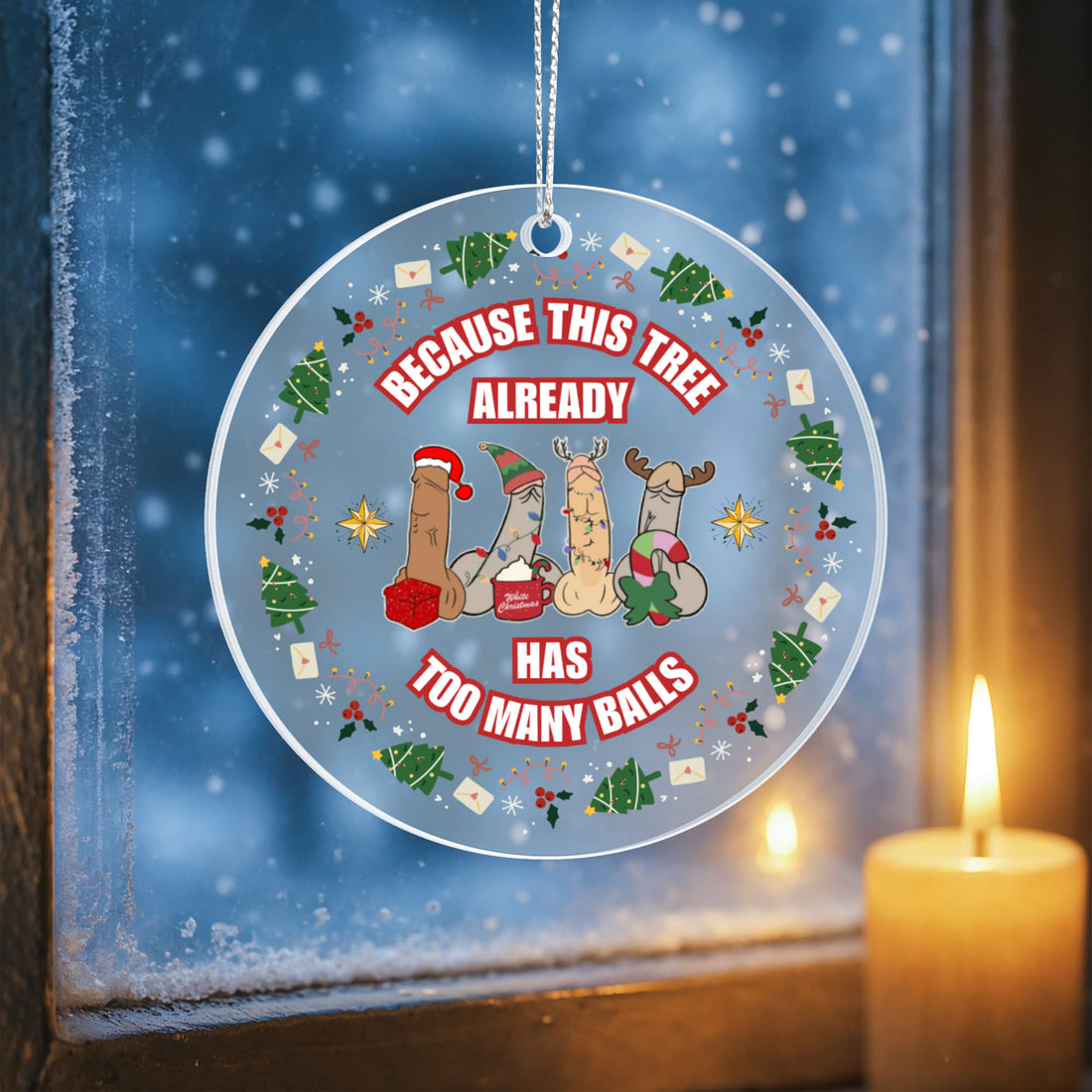 Too Many Balls Acrylic Christmas Ornament