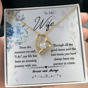 To Wife Message Card Necklace, Forever Love Necklace, My Wife, My Wife Message Card Necklace for Wife, Valentine's Day Gift